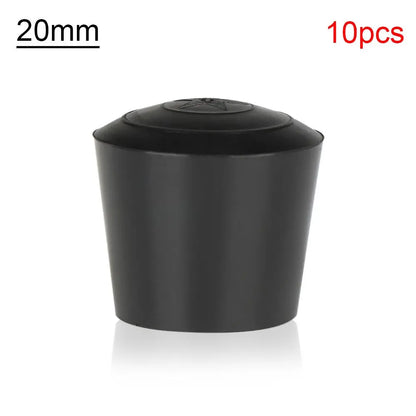 10pcs Black Round Chair Leg Caps - Non-Slip Rubber Furniture Foot Covers & Floor Protector Pads