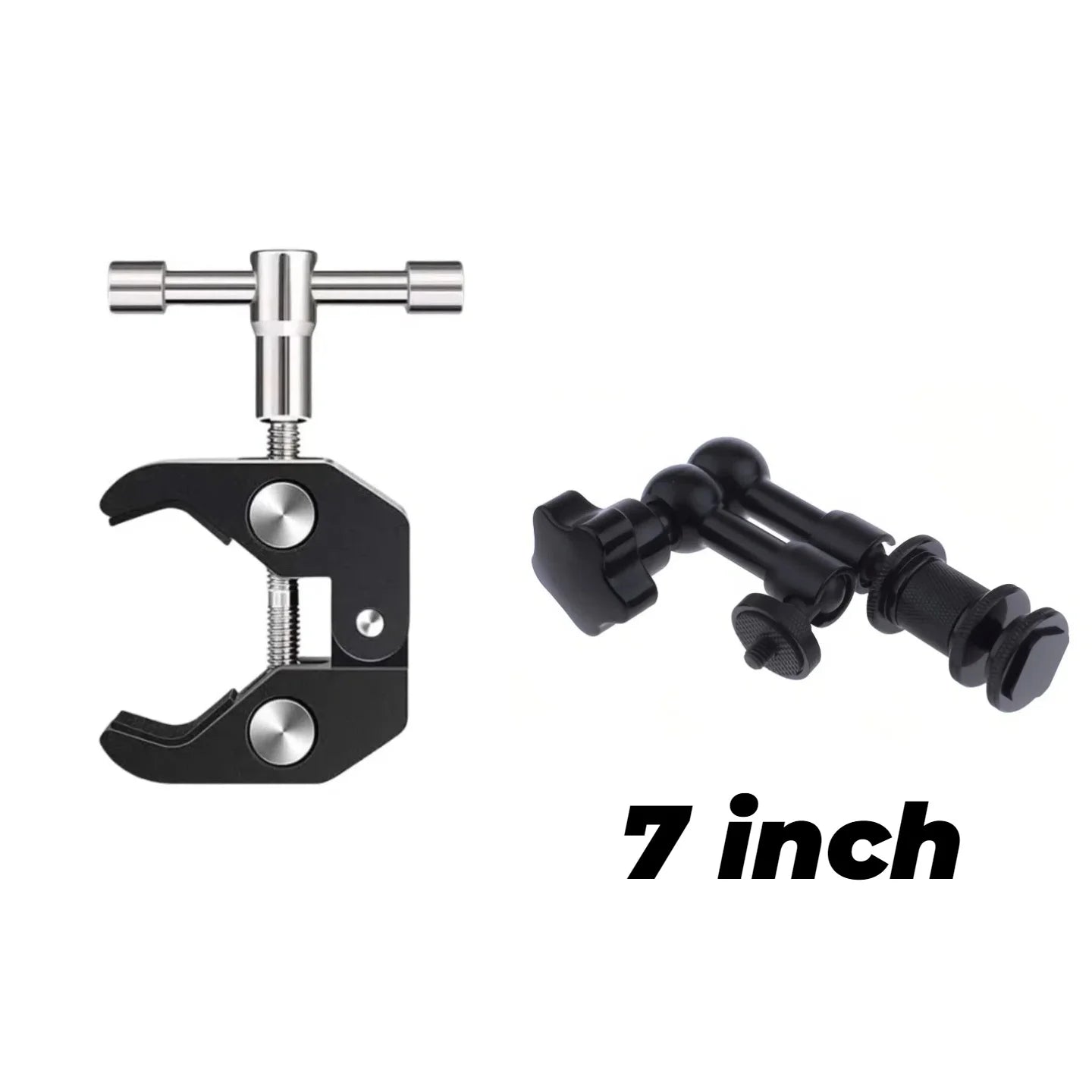 7"/11" Articulating Magic Arm with Super Clamp – DSLR Camera Rig Mount for Monitor, LED Light & Video Accessories