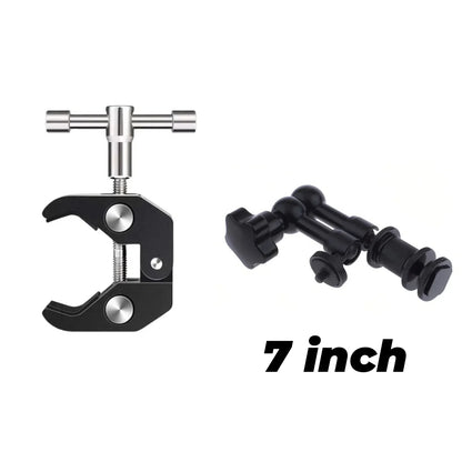 7"/11" Articulating Magic Arm with Super Clamp – DSLR Camera Rig Mount for Monitor, LED Light & Video Accessories