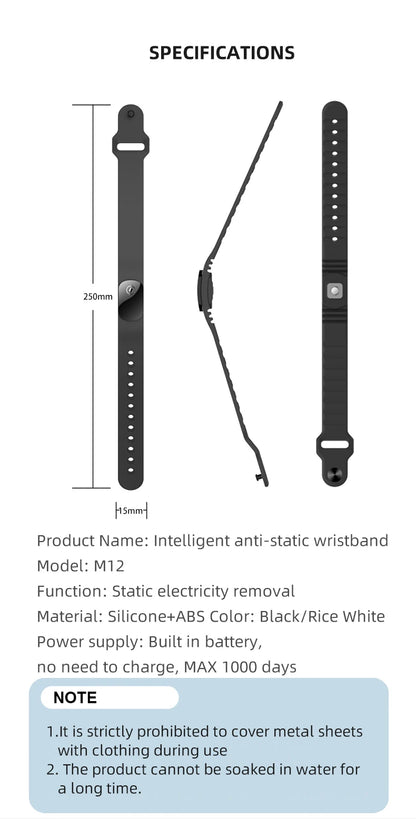 M12-SE Wireless Anti-Static Car Bracelet – Human Body Static Eliminator Wristband for Men & Women Accessories