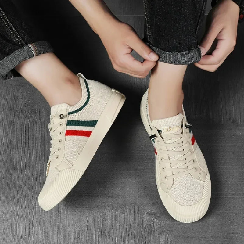 Luxury Men's Casual Sneakers – Fashionable Breathable Mesh Walking Loafers, Outdoor Flats Zapatos Para Hombres