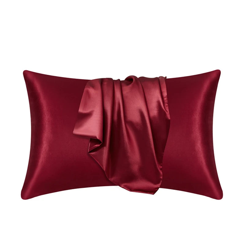 Silk Satin Pillowcase — Hair & Beauty Friendly Pillow Cover, Comfortable Home Decor for Standard/Queen, 1PC
