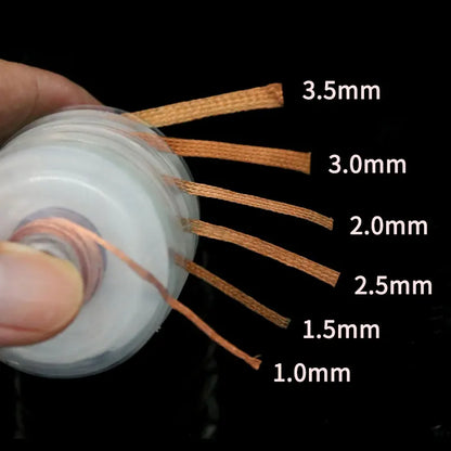 Desoldering Braid Wick — Solder Remover Wire 1–4mm, 1.5M Flux Cord for BGA Repair Tool