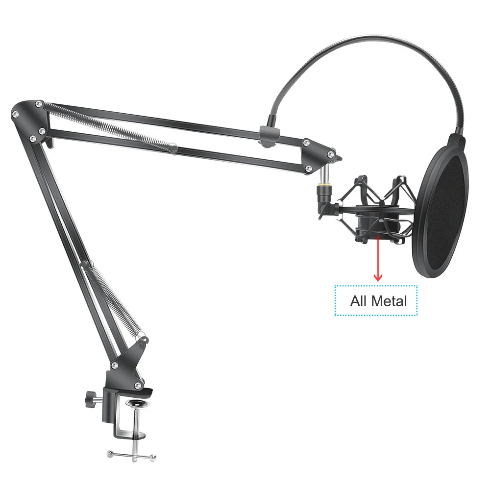 Professional Scissor Arm Stand for BM800 Microphone – Universal Shock Mount with Spider Cantilever Bracket and Mic Holder