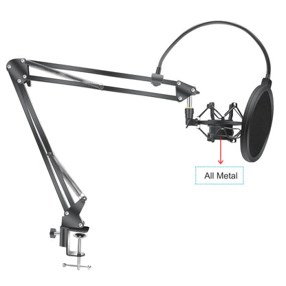 Professional Scissor Arm Stand for BM800 Microphone – Universal Shock Mount with Spider Cantilever Bracket and Mic Holder