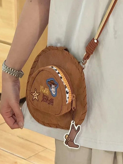 Toy Story Woody Cartoon Shoulder Bag - Cute Retro Embroidered Crossbody Birthday Gift