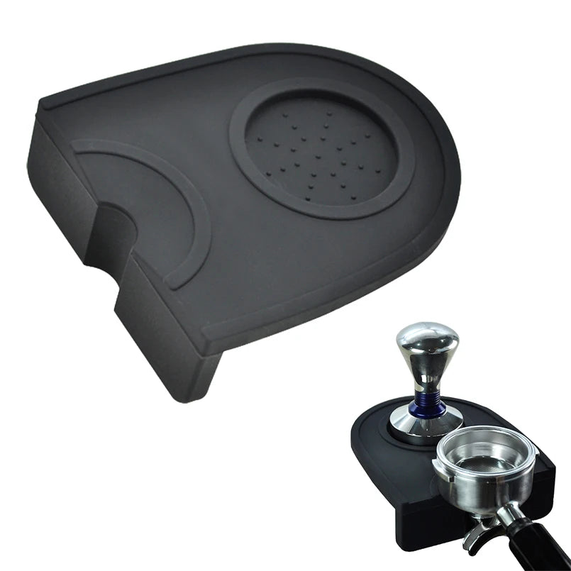 High Quality Silicone Espresso Tamper Mat – Slip-Resistant Rubber Corner Pad (No Tamper Included)