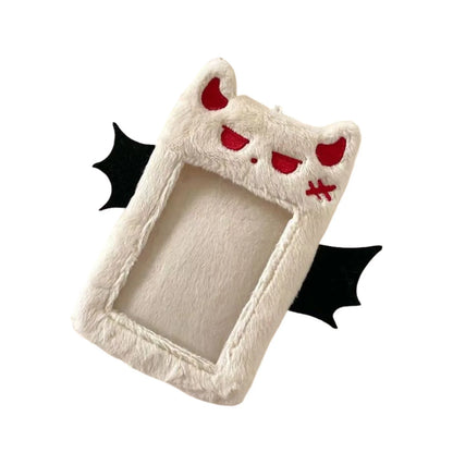 Little Devil Plush Card Holder - Cute Student ID, Bus Card & Photo Card Protector Pendant Case