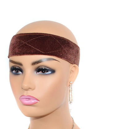 Adjustable Velvet Wig Grip Band - No-Slip Headband for Lace Front Wigs, Secure Wig Holder for Women