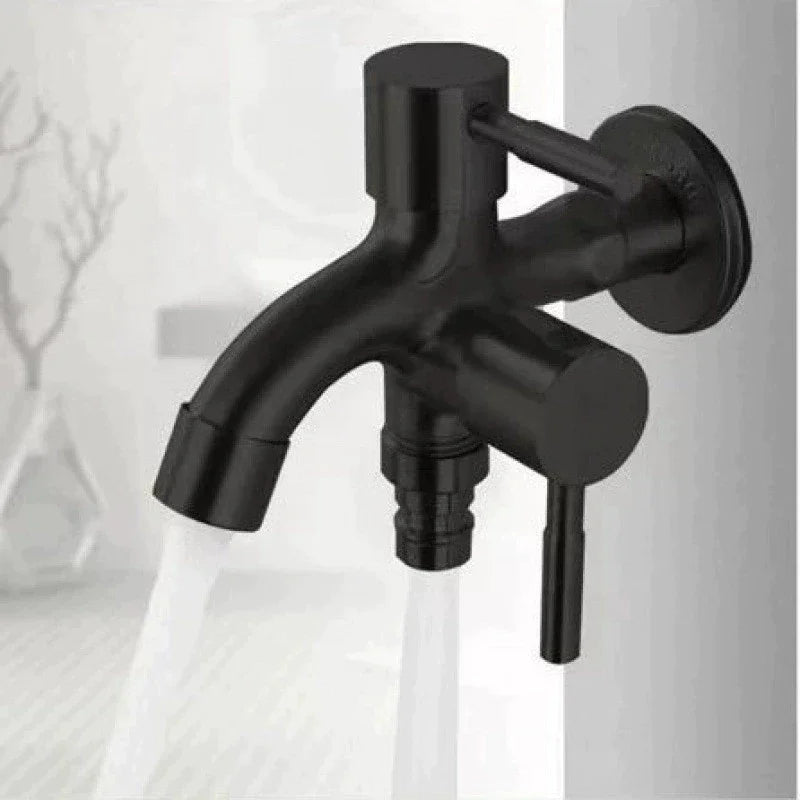 1/2" Dual Outlet Faucet Adapter – Double Control Water Tap, One-In-Two-Out Washing Machine & Bidet Bathroom Sink Connector Valve