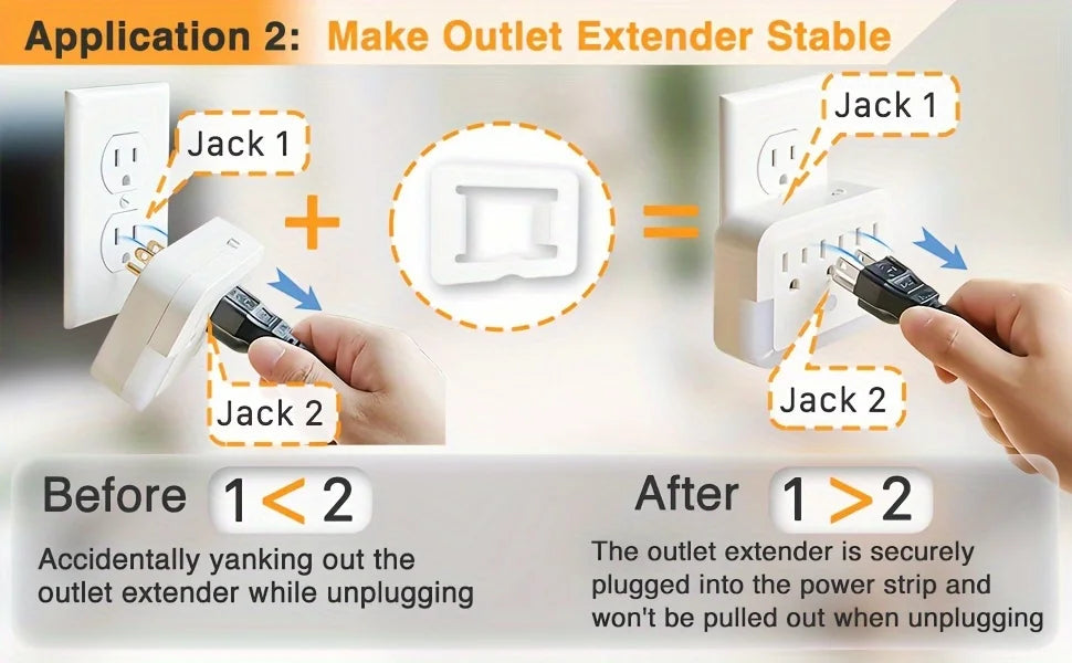 12PCS Socket Stabilizers – Flame-Retardant PC Plugs Fixer to Prevent Power Drops & Loose Connections