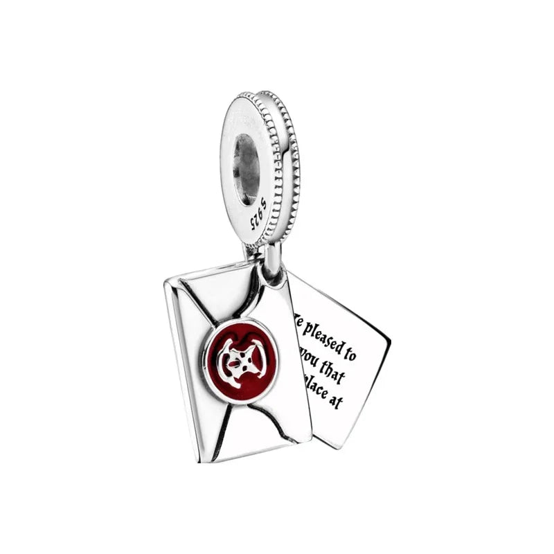 925 Sterling Silver Magic Fan Charm Beads - European Bracelet Charms with Wizard, Train, and Pigeon Designs for Collectors and Gifts