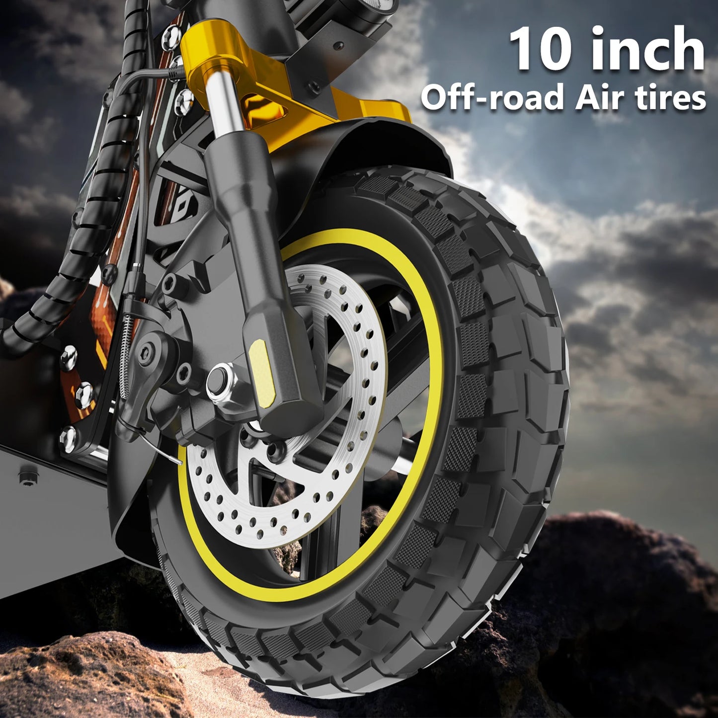 VIPCOO VS1 Electric Scooter – 700W Motor, 48V 13AH Battery, Portable Folding with 10” Off-Road Air Tires