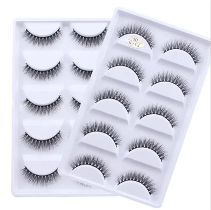 5 Pairs 3D Real Mink False Eyelashes – Soft Natural Look Eyelash Extensions for Makeup & Daily Wear