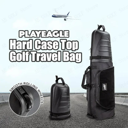 PlayEagle Hard Top Golf Travel Bag with Wheels — Foldable Hardcase with Support Rod, Portable Golf Bag 2024 HKB001
