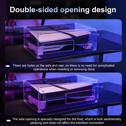 STARTRC Transparent Dust Cover for PS5 Pro & Slim – Acrylic Dust-Proof Cooling Fan Bracket Side-Open Protective Console Cover