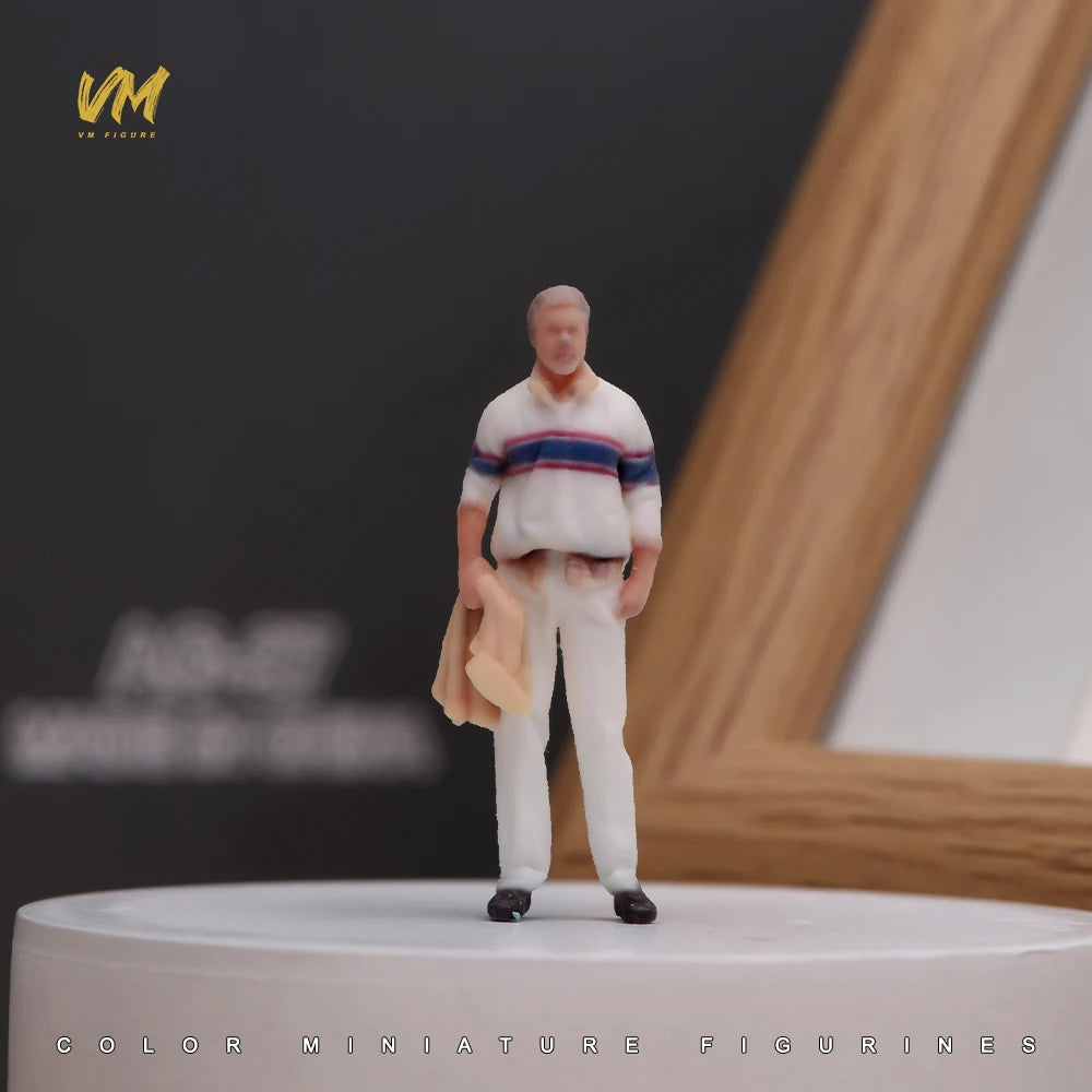3D Miniature Figures - 1/64 Scale Racer Photographer Casual People Scene Props Model Ornaments for Vehicle Decor