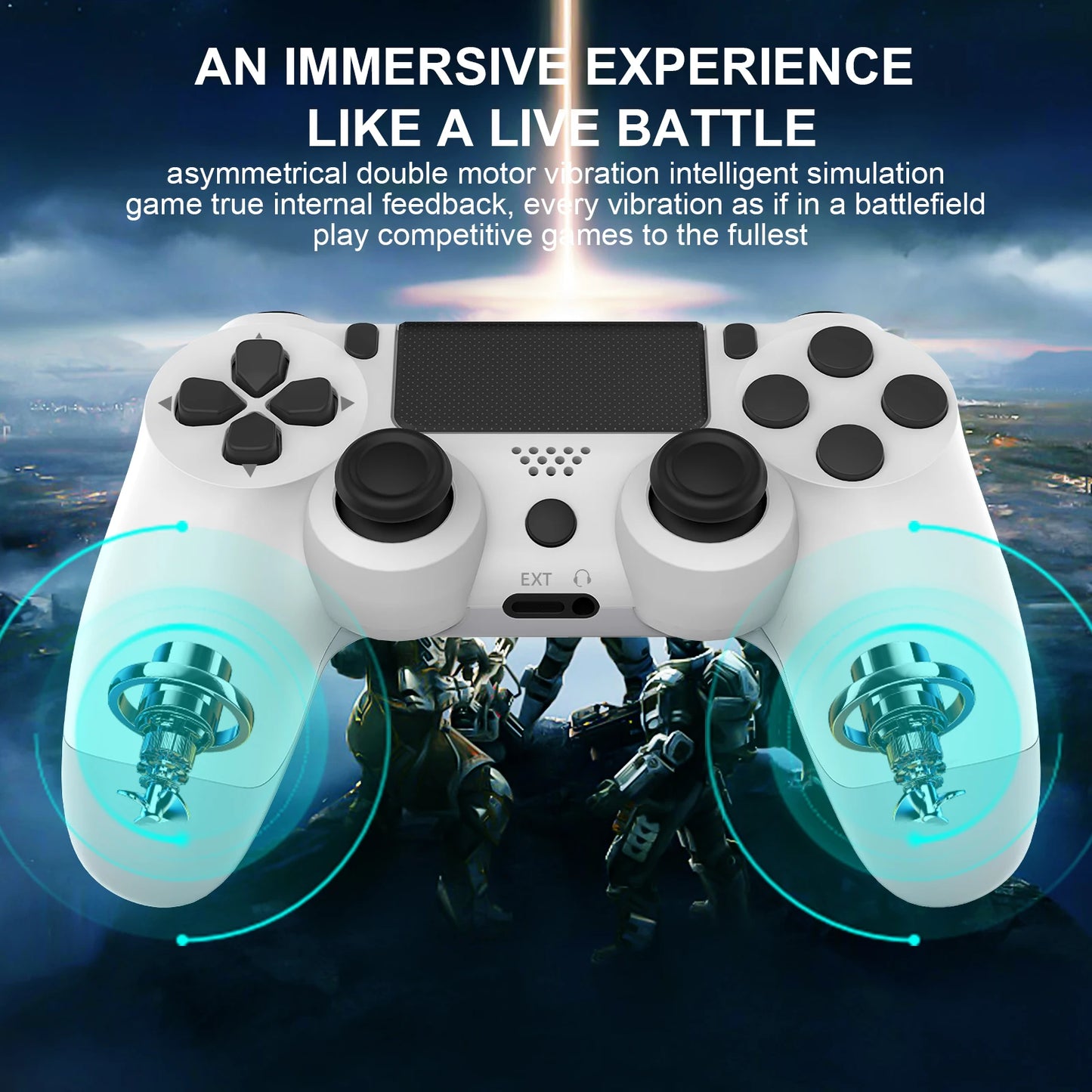 Wireless Bluetooth Controller Gamepad – No Delay for PS4, PS3, and PC – Six-Axis, Dual Vibration, and Touchpad Joystick