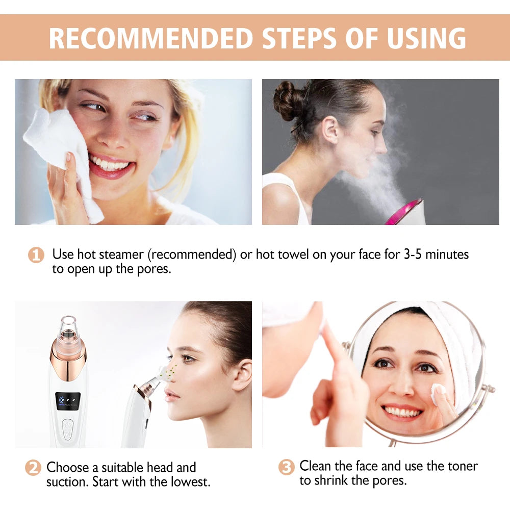 3-Mode Blackhead Remover Vacuum – Facial Pore Cleaner & Dead Skin Removal Beauty Tool
