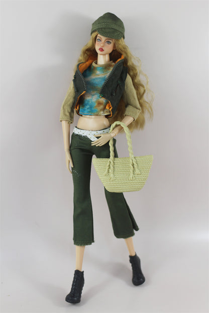 Handmade BABI CLOTHES Leather Overcoat – 11.5 Inch 30cm Doll BJD Outfit Accessories Gift