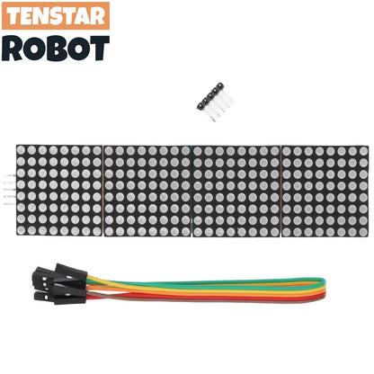 MAX7219 Dot Matrix Module – 4-in-1 Microcontroller Display with 5P Line, Red/Green