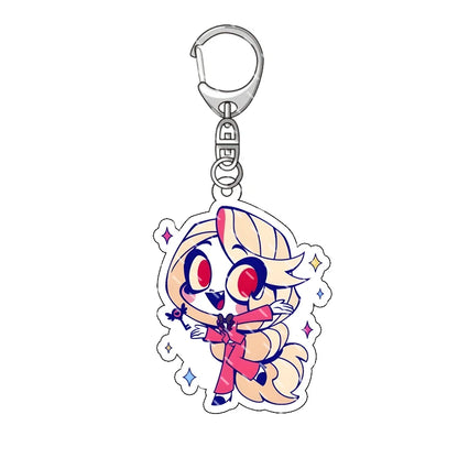 Hazbin Hotel Anime Keychain – Alastor Acrylic Figure Backpack Pendant for Fans & Gifts
