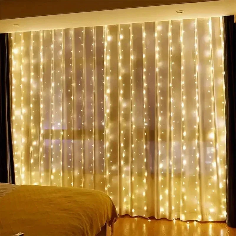 Remote Control Fairy Lights - USB LED Curtain String Lights for Christmas & Party Decor