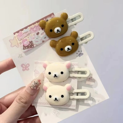 Cute Bear Hairpin Set - Preppy Style Plastic Hair Clips Sweet Accessories for Girls & Friendship Gifts
