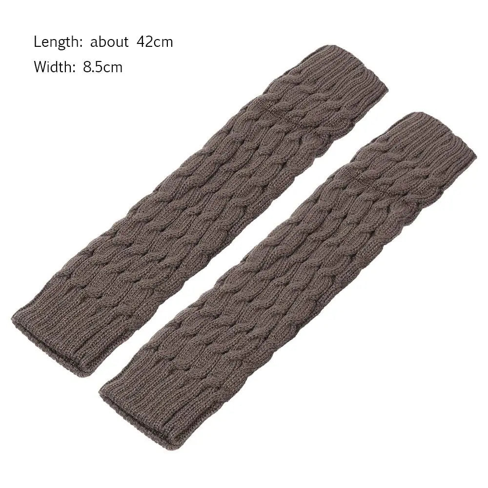 Vintage Women's Warm Crochet Knit Cable Leg Warmers - Thermal Boot Covers for Winter