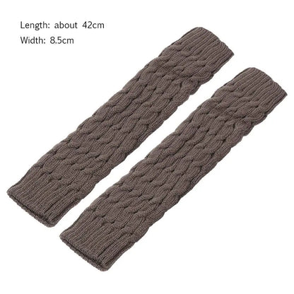 Vintage Women's Warm Crochet Knit Cable Leg Warmers - Thermal Boot Covers for Winter