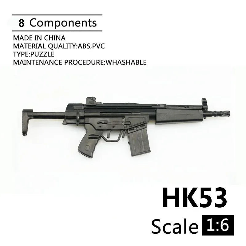 1/6 HK53 Carbine Model Kit - Plastic Assembly Gun Accessory for 12 Inch Military Figures