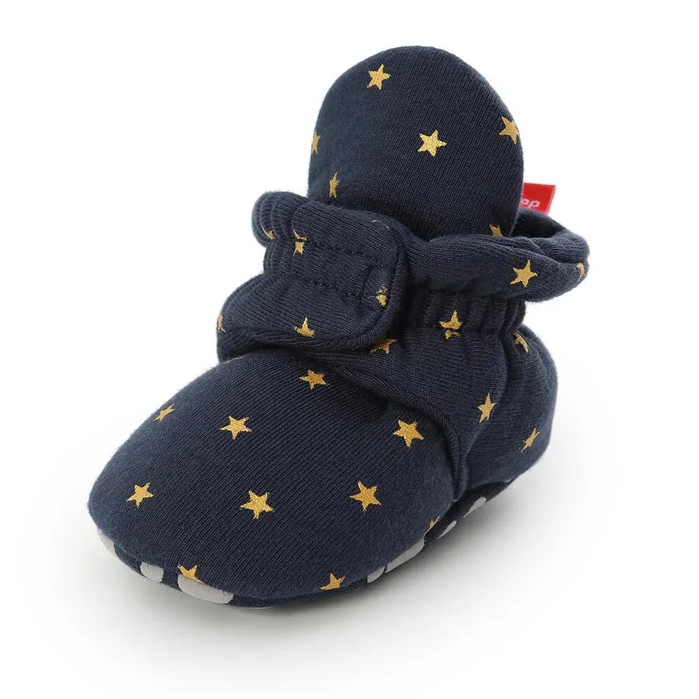 Meckior Baby Socks Shoes – Star Toddler First Walkers Booties, Soft Cotton Anti-Slip Shoes for Boys and Girls