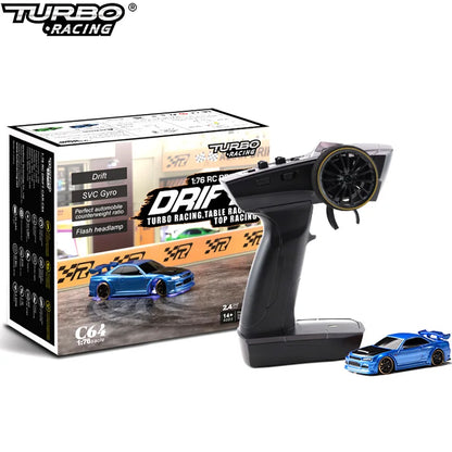 Turbo Racing 1:76 RC Drift Car | C64/C72/C73/C74 with Gyro & Full Remote Control for Kids & Adults
