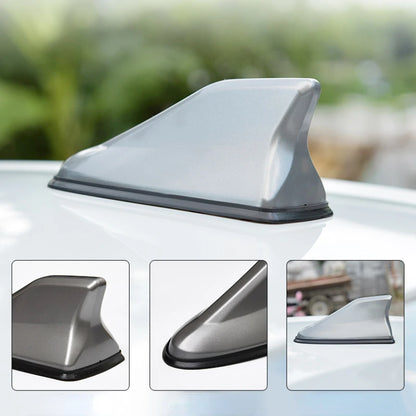 Universal 16cm Carbon Fiber Look Shark Fin Antenna: Auto Radio AM FM Signal Amplifier - Roof Top Mount Aerial Toppers for Cars