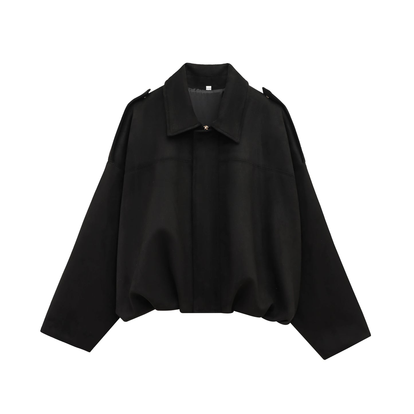 TRAFZA Women’s Casual Bomber Jacket — Oversized Lantern Sleeve Spring/Summer Coat, 2025 Streetwear Zipper Outerwear