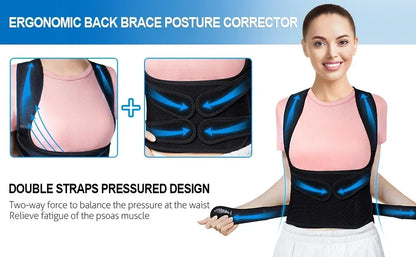 Adjustable Posture Corrector Back Brace – Orthopedic Spinal Support for Men & Women, Comfortable Upper Back Strap