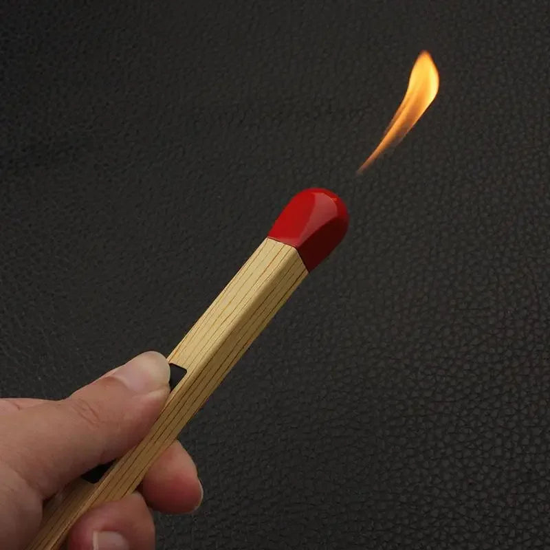 Match-Shaped Open Flame Gas Lighter - Creative Outdoor Kitchen Stove Igniter & Smoking Accessory Gift