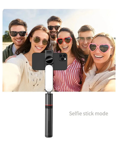 FANGTUOSI 2025 L15 Wireless Selfie Stick Tripod – Foldable Monopod with LED Light for Smartphones, TikTok & Live Shooting