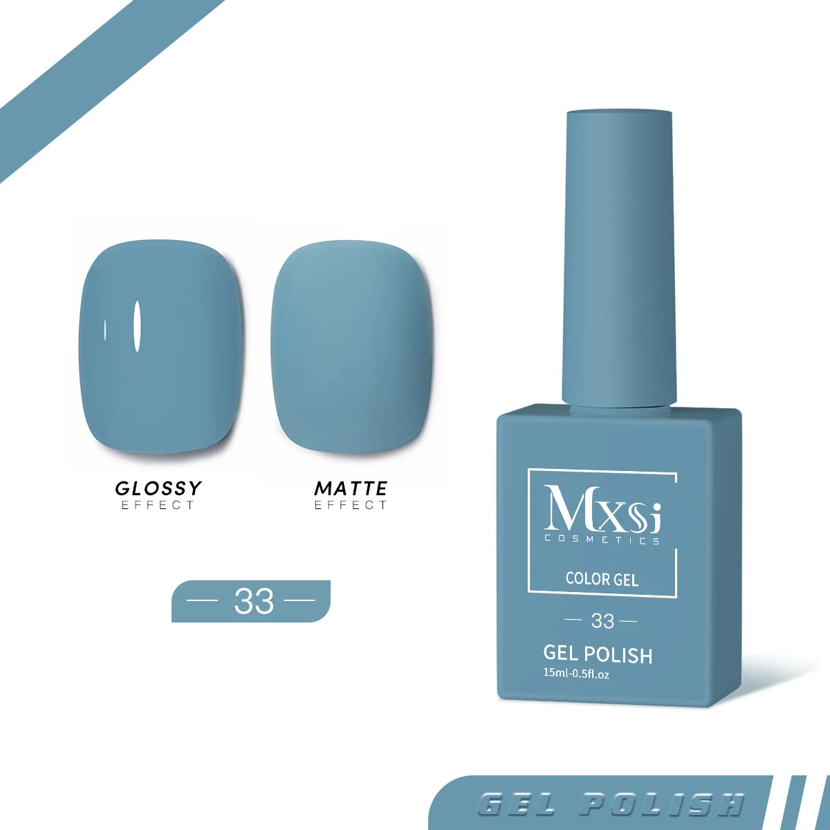 Mxsi 15ml Gel Nail Polish - Neon Brown, Royal Blue, Red, Green & Nude UV Gel Lacquer Colors for Nail Art