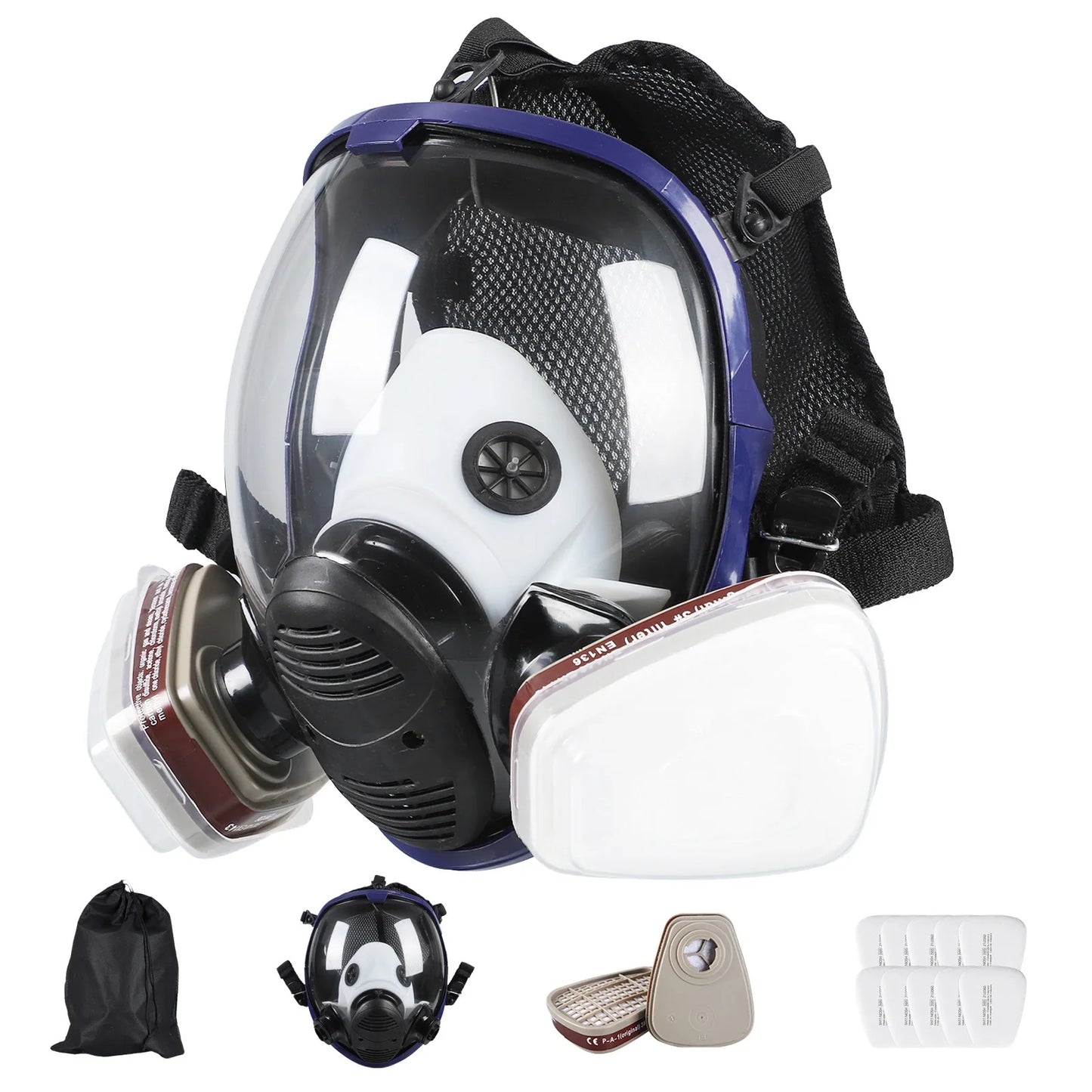 Silicone Full Face Respirator Mask 6800 – 15-in-1 Gas, Dust & Chemical Protection for Laboratory, Welding, Painting & Insecticide Spray