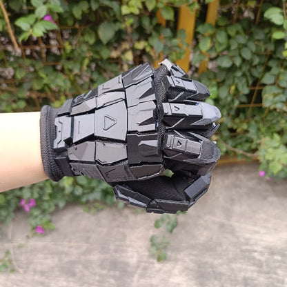 3D Printed Gothic Mechanical Gloves - Handmade Punk Techwear Cosplay Hand Armor