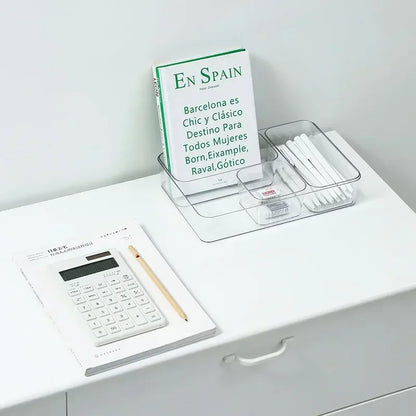 Transparent Plastic Storage Box – Desk Organizer Container for Jewelry, Makeup, and Drawer Organization