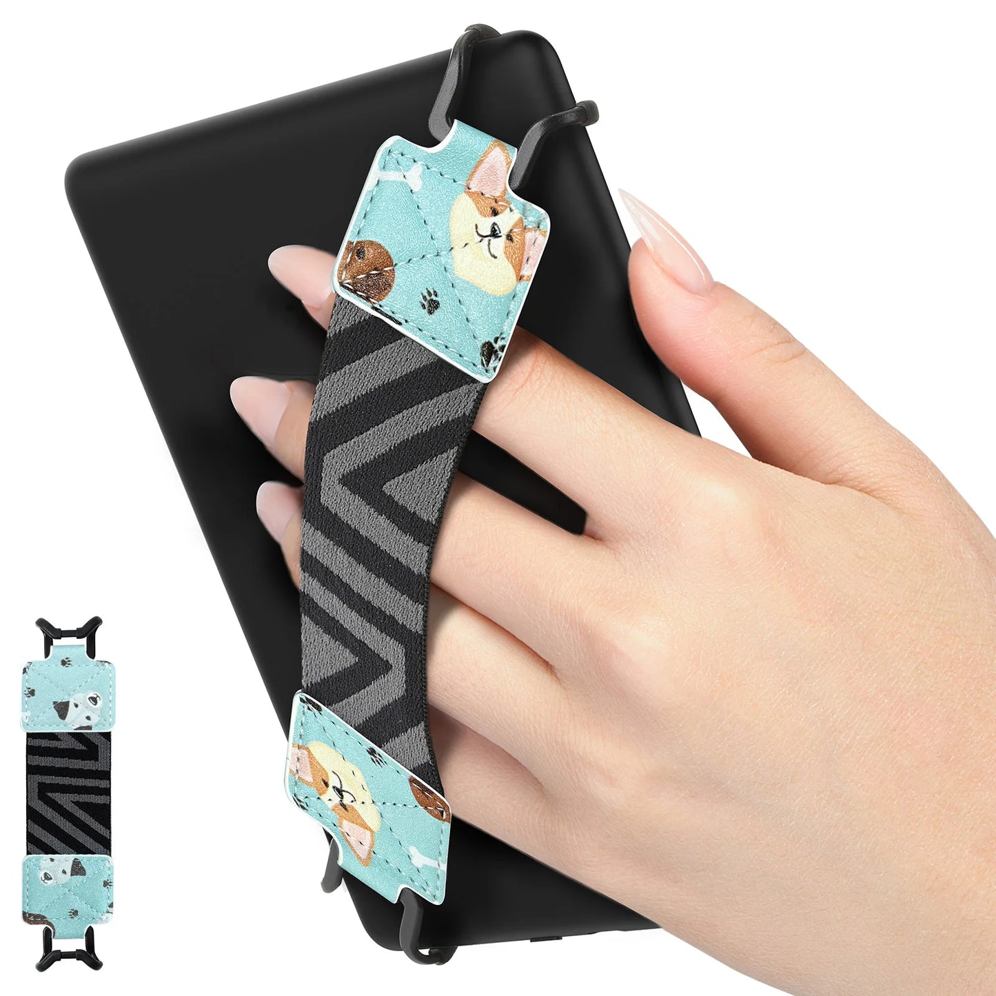 Security Hand Strap for 6-8" Kindle eReaders and Fire Tablets - High-Elasticity, Lightweight Finger Grip Holder
