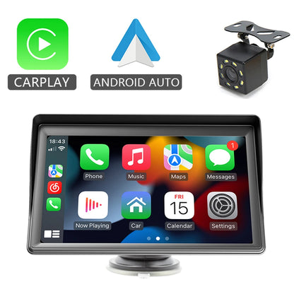 HIPPBQCC 7-Inch Car Radio – CarPlay & Android Auto Multimedia Player, Touch Screen, USB/AUX, Rear View Camera Compatible