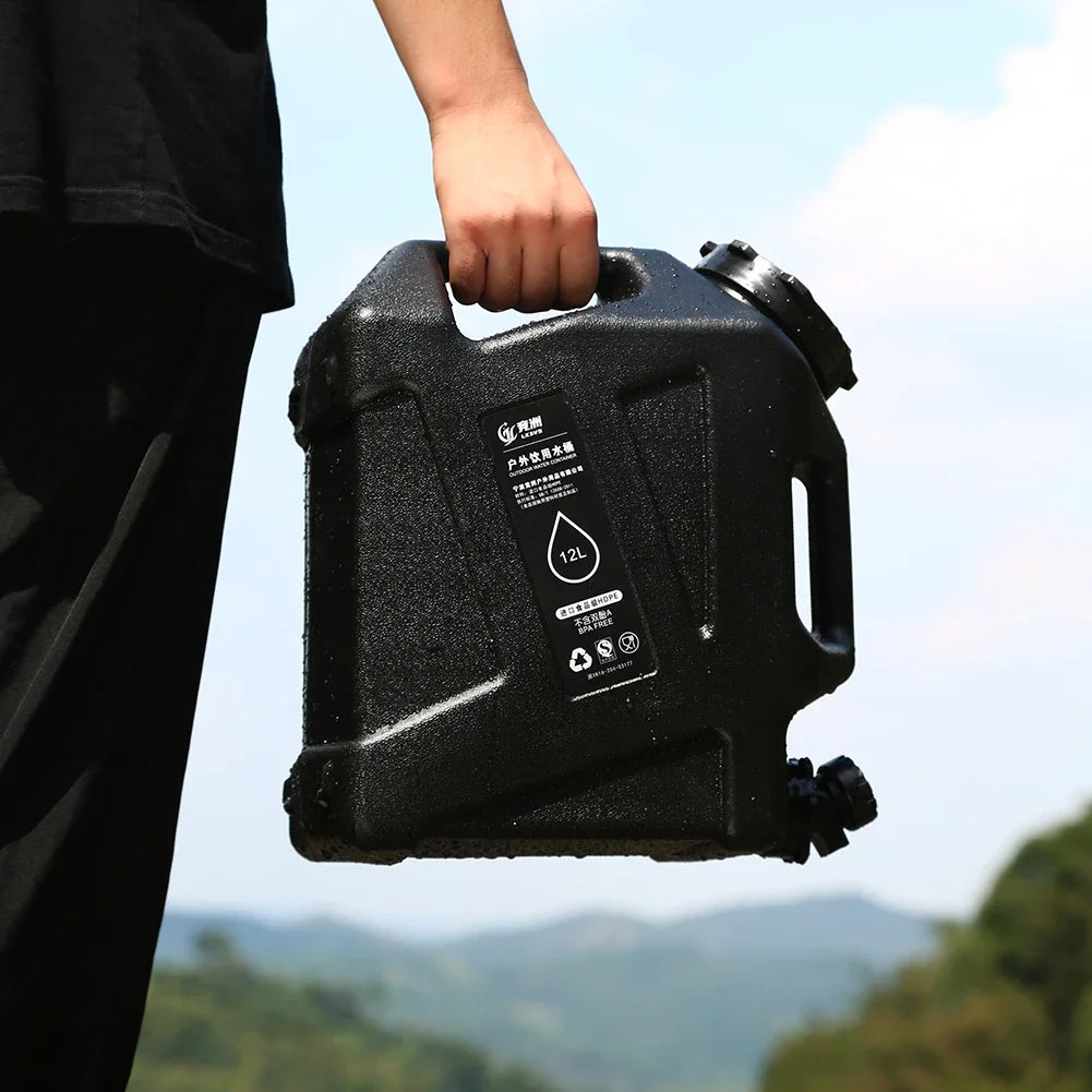 12L Portable Camping Water Container – Large Capacity Outdoor Water Bucket with Detachable Faucet for Picnic & Travel