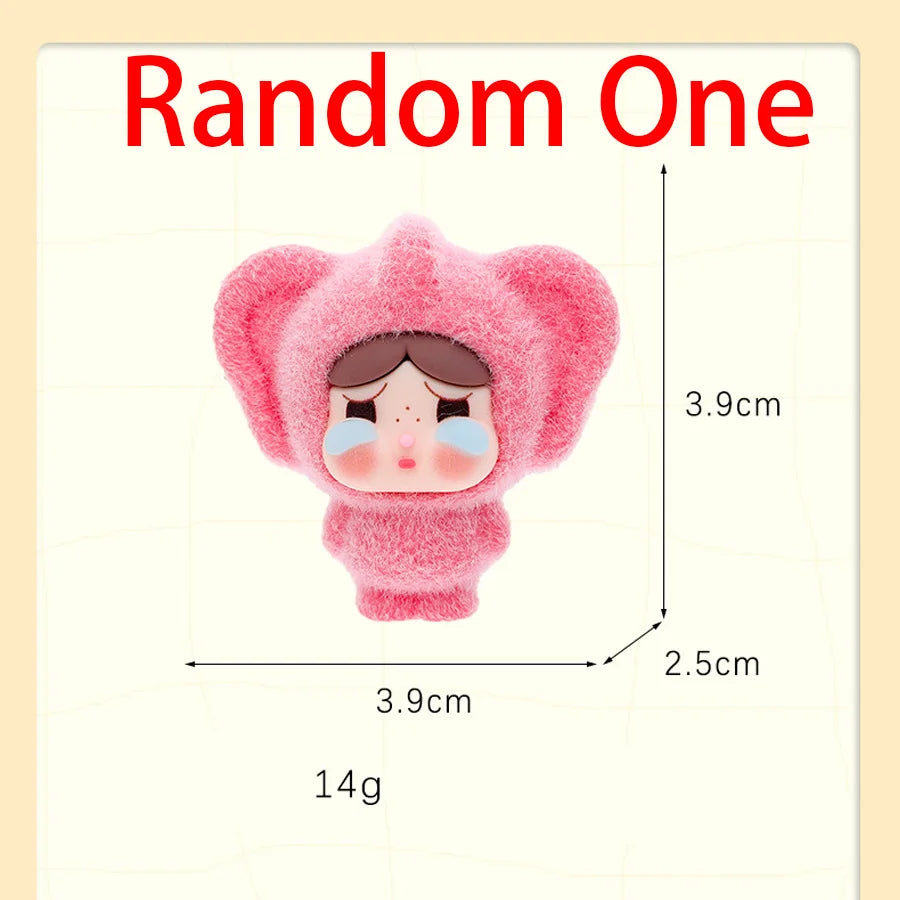 1/9PCS Labubu Cartoon Mini Flocking Doll Pendant – Cute DIY Kawaii Toy Gift Accessories