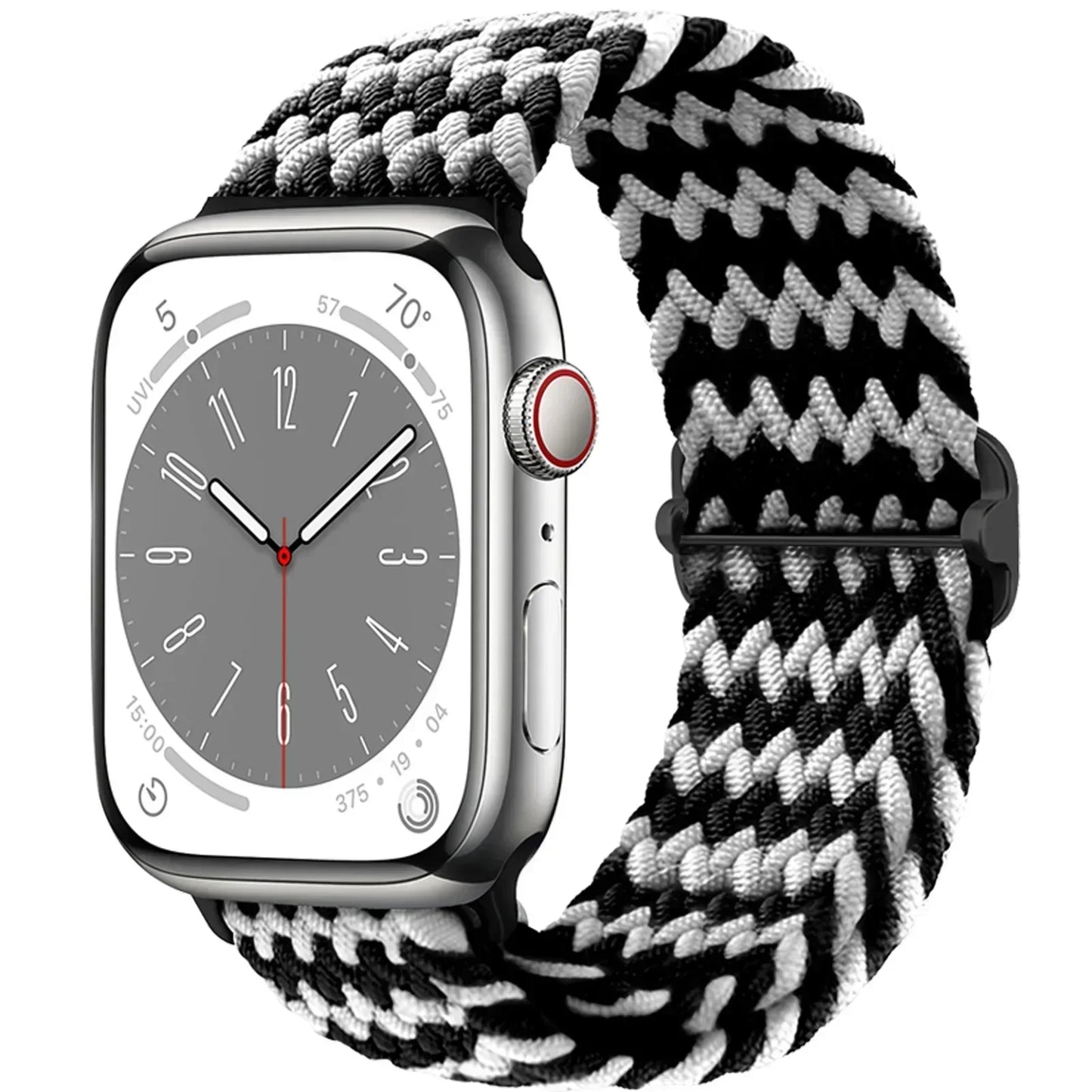 Braided Nylon Apple Watch Band – Adjustable Sport Strap Compatible with Ultra 2, Series 10/9/8/7/6/SE (40–49mm) Wrist Bracelet