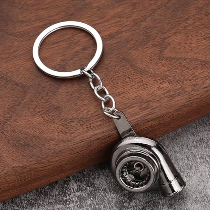 Creative Gear Head Keychain – Speed Gearbox & Turbo Hub Brake Disc Pendant for Car Keys, Shock Absorber Keyring