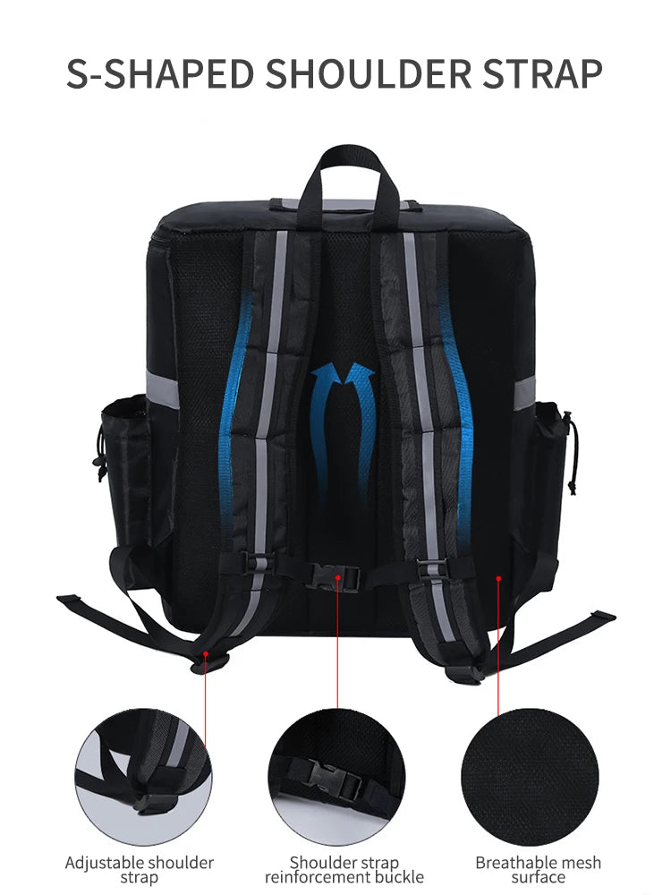 Insulated Delivery Backpack – 30L Thermal Food Bag for Riders, Large Capacity Takeout and Grocery Backpack