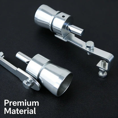 Universal Aluminum Turbo Whistle Exhaust Sound Booster – Muffler Pipe Sound Simulator with Mount Bracket for All Vehicles